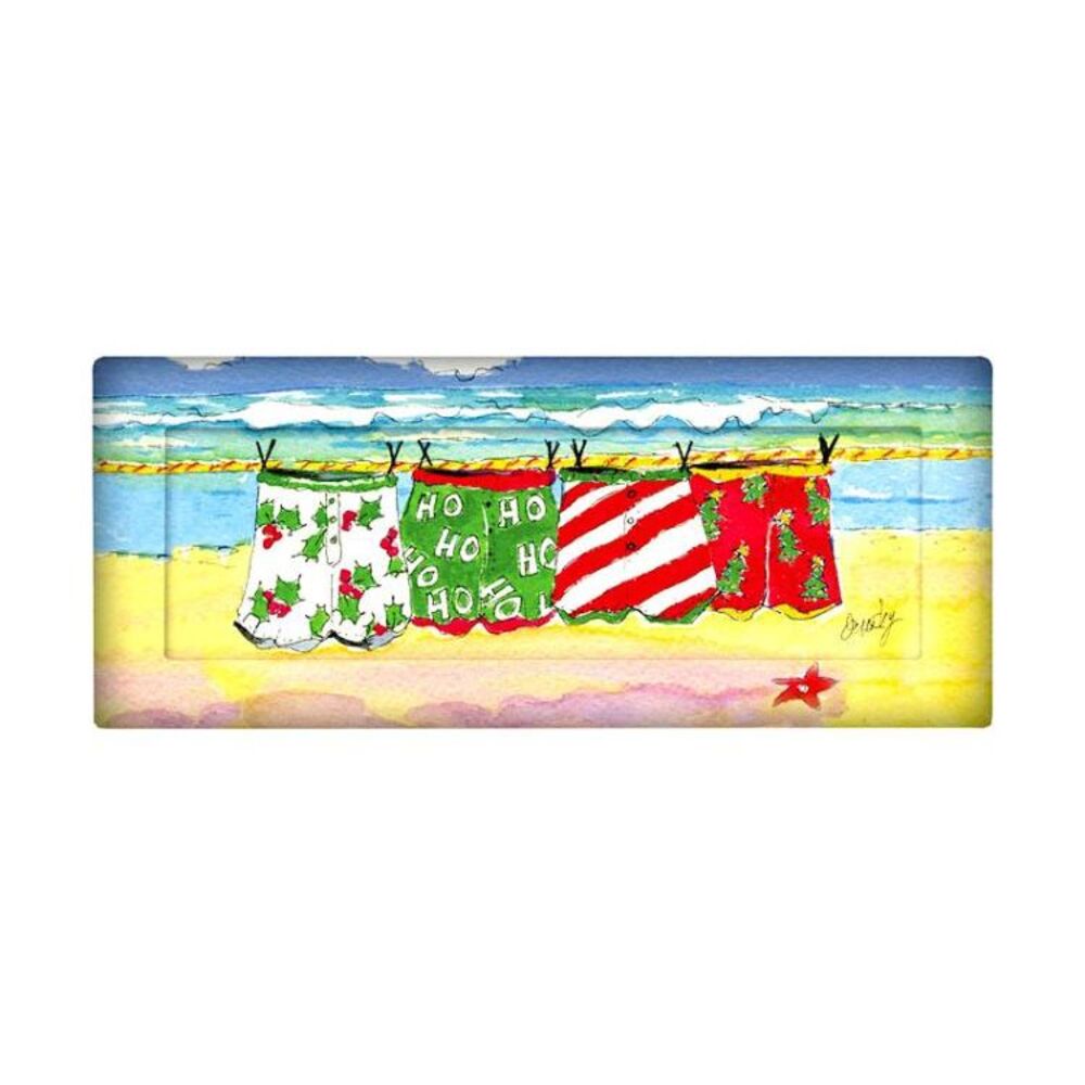 Coastal Holiday Christmas Beach Swim Trunks Tray